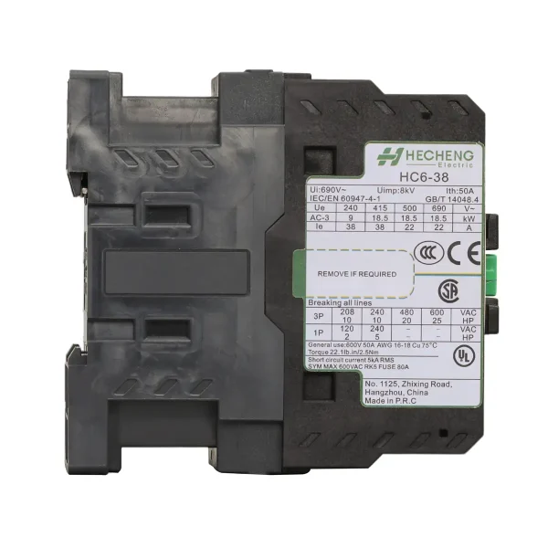 HC6 Series 38 Ampere Current Miniature IEC Contactors02