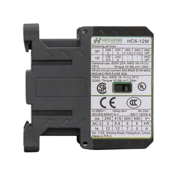 HC6 Series 6 Ampere Current Miniature IEC Contactors02