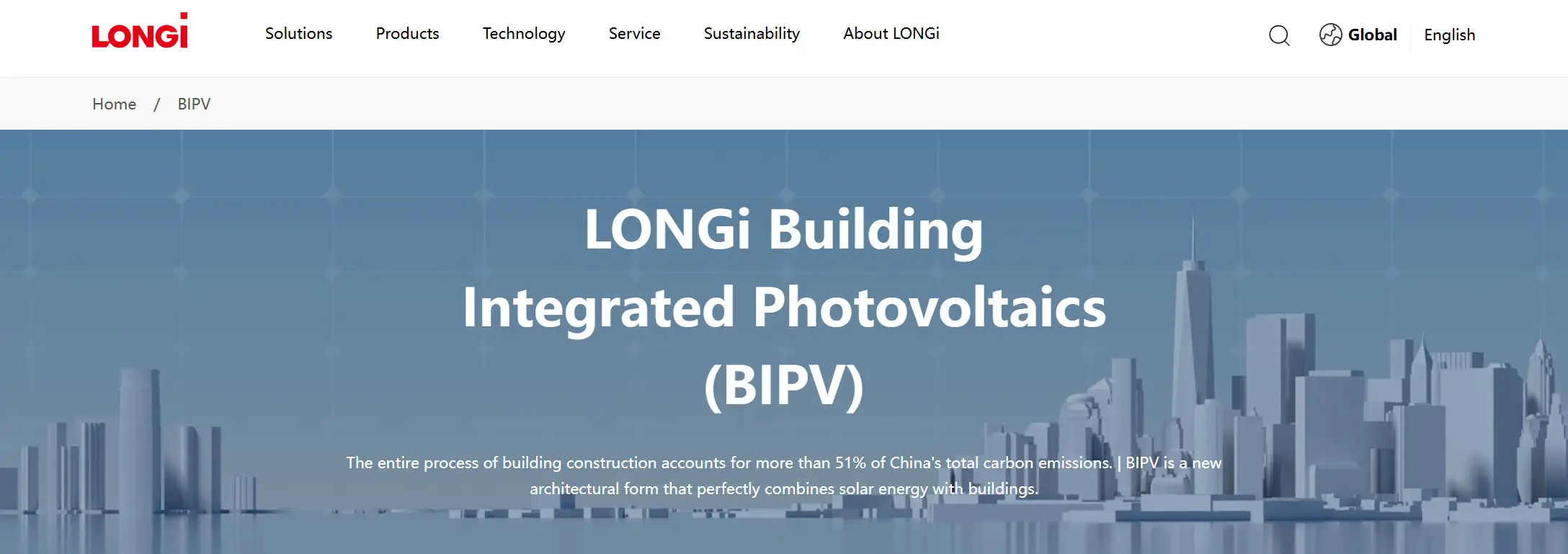 LONGi BIPV web 3 LONGi BIPV-Website