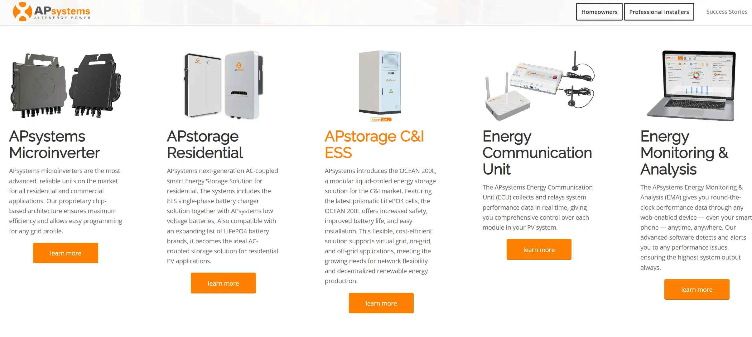 APsystem Produkte Web 11 APsystem-Produktwebseite